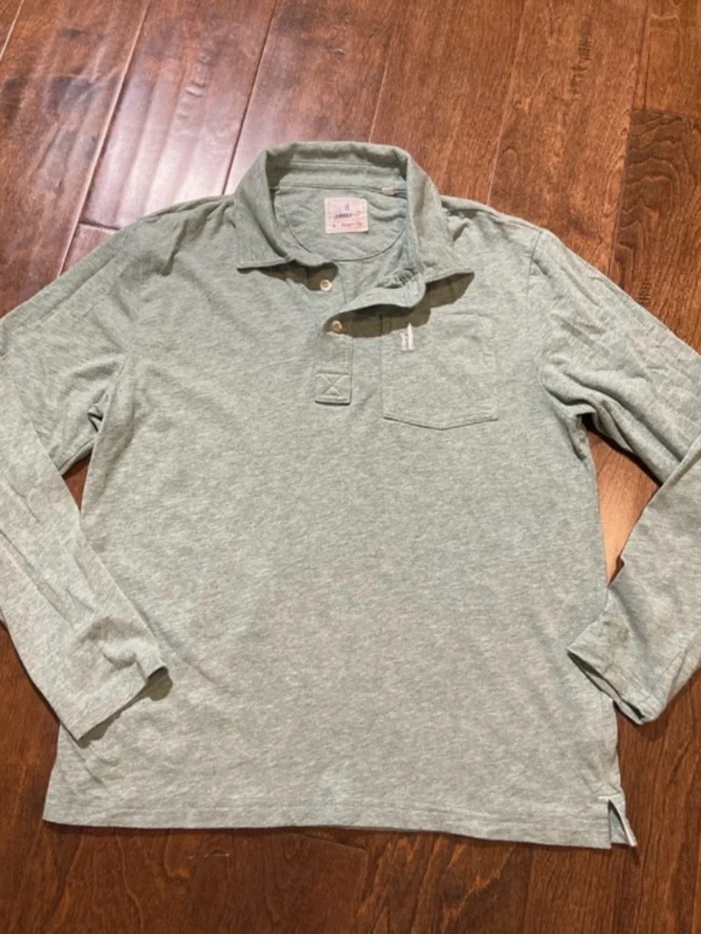 Johnnie O boys polo long sleeve sage green color SZ 12 boys